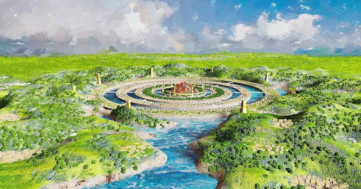  Illustration of the landscape of the great lost city of Atlantis