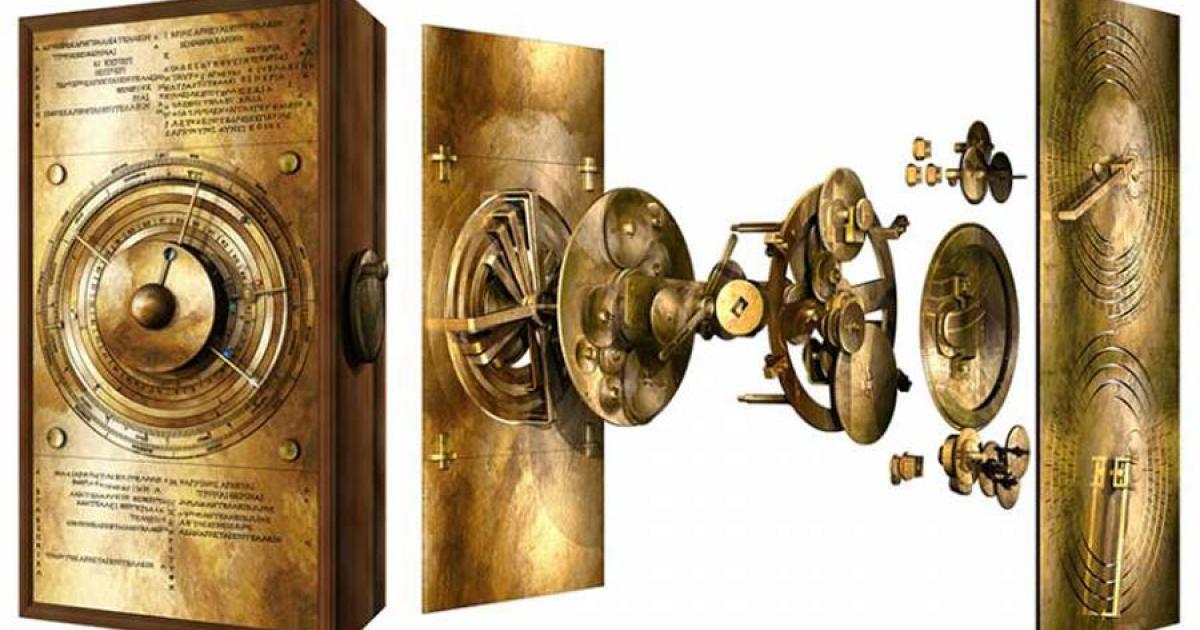 Exploded model of the cosmos gearing of the rebuilt Antikythera Mechanism. 