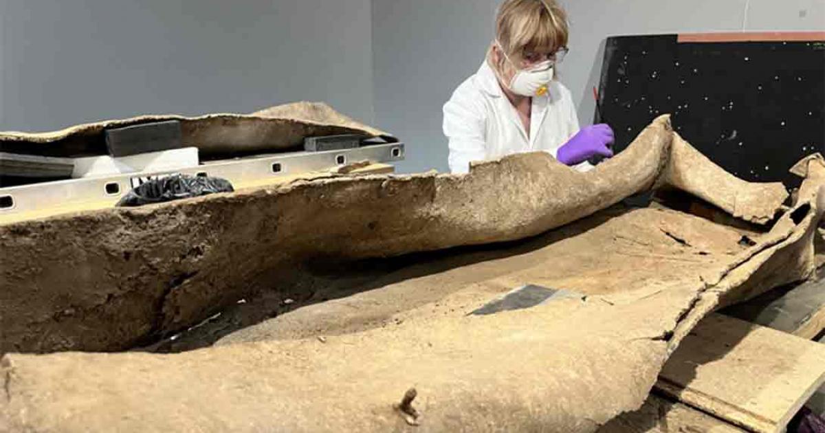 The lead coffin of the aristocratic Roman woman’s burial found in Yorkshire, Northern England. Source:  Leeds City Council