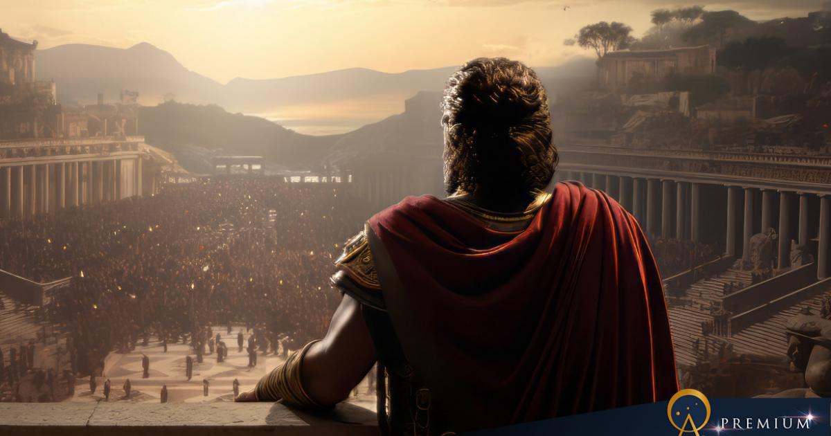 AI portrait of Roman conqueror.