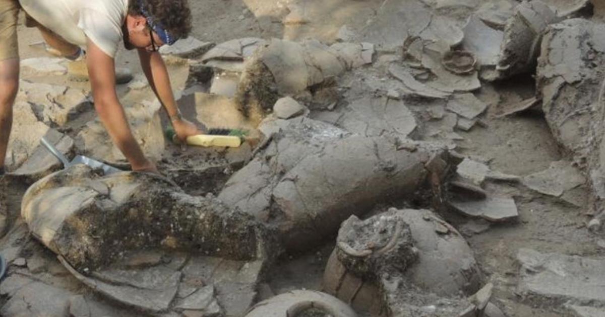 Archaeologists say they can piece together these wine jars, which are in excellent condition compared to other ceramic artifacts from ancient times. (Photo by Eric Cline)