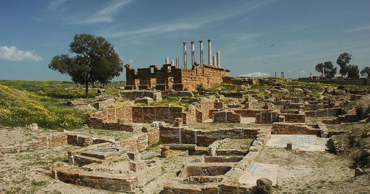 Section of the ruins of the city of Thuburbo Maius, Tunisia. 