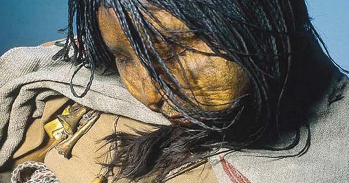 This sacrificed Inca child, known as the Llull Maiden #23, was found on a mountain in Argentina a number of years ago and shares similarities with the sacrificed child Inca mummies found on Ampato volcano, Peru. 				Source: © Johan Reinhard, Ph.D . (used with permission)