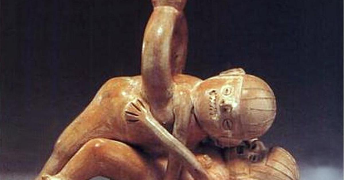 A sex-themed vessel found in Peru. Museo Arqueologico, Lima, Peru. 