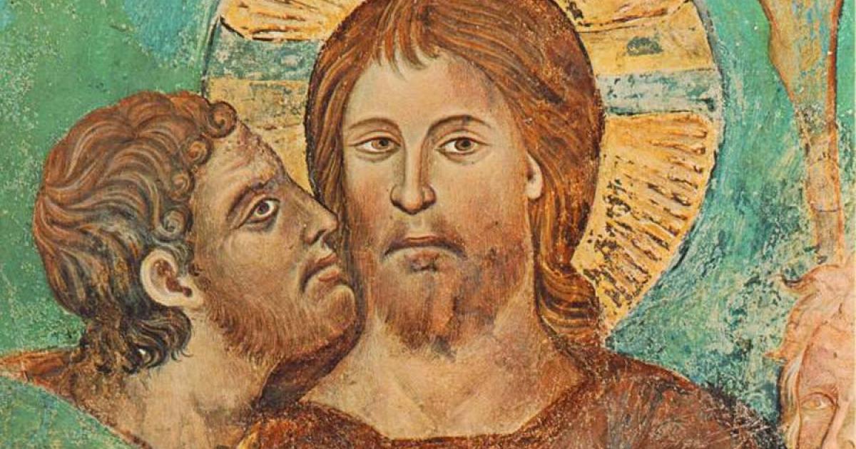 According to the ancient text, Judas used a kiss to identify Jesus due to his abilities as a shapeshifter. Source: The Morgan Library & Museum
