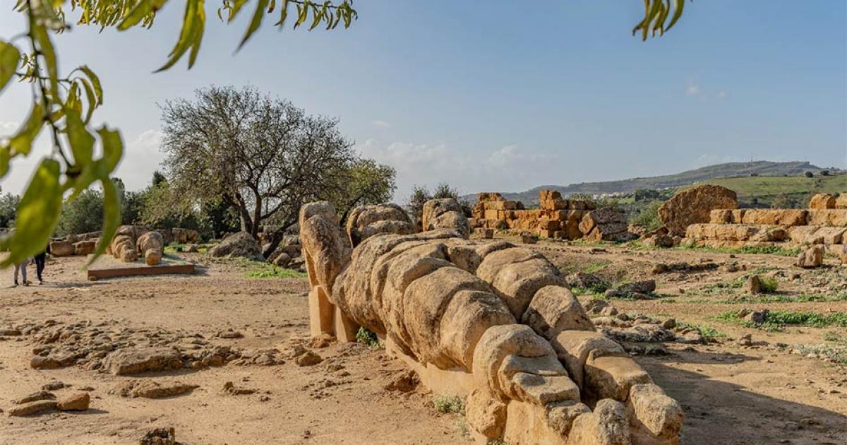 Titan Atlas statue found amongst the Greek temples of Agrigento.     Source: Wead / Adobe Stock