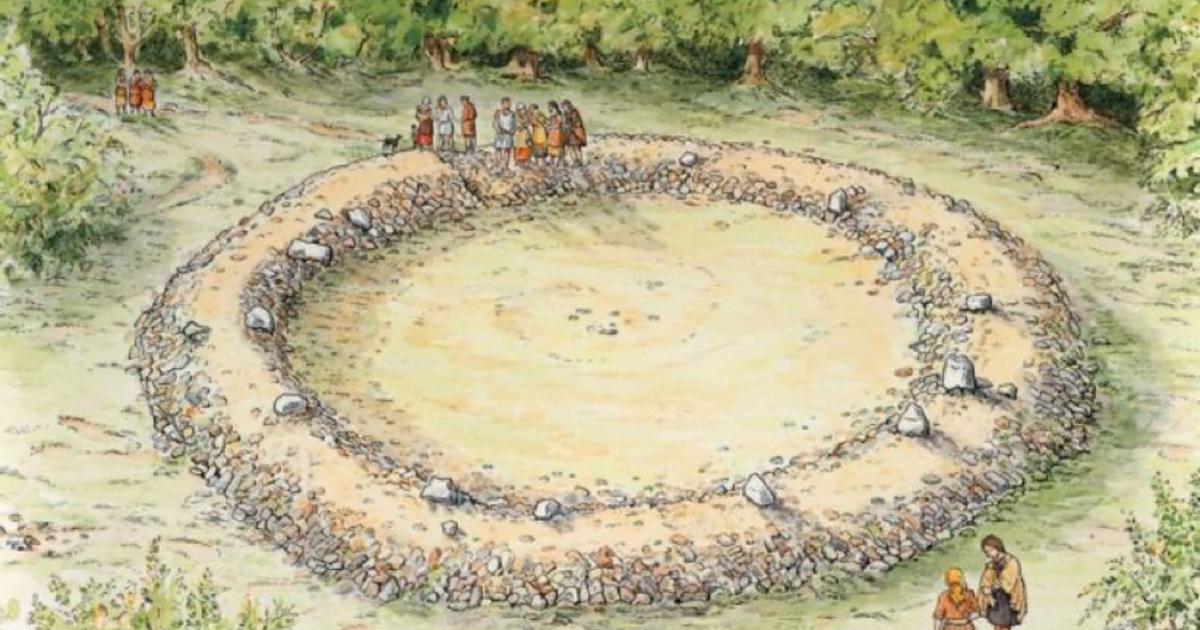 Reconstruction of the stone circle. Source: Anne Leaver