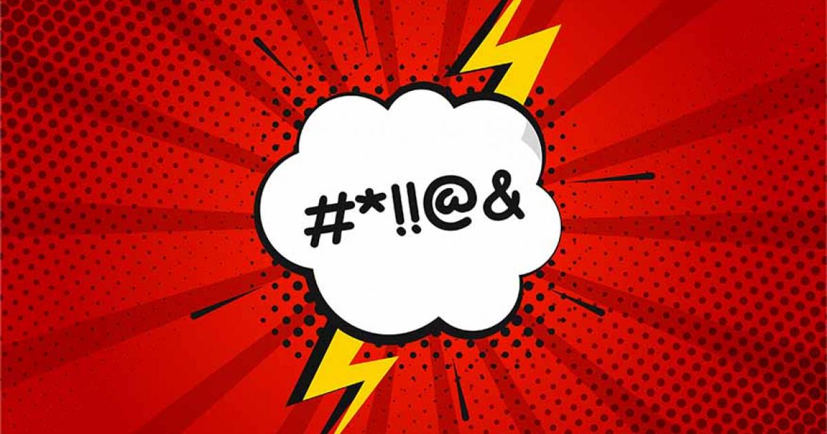 Swear words in a speech bubble. Source: Yuliia / Adobe Stock