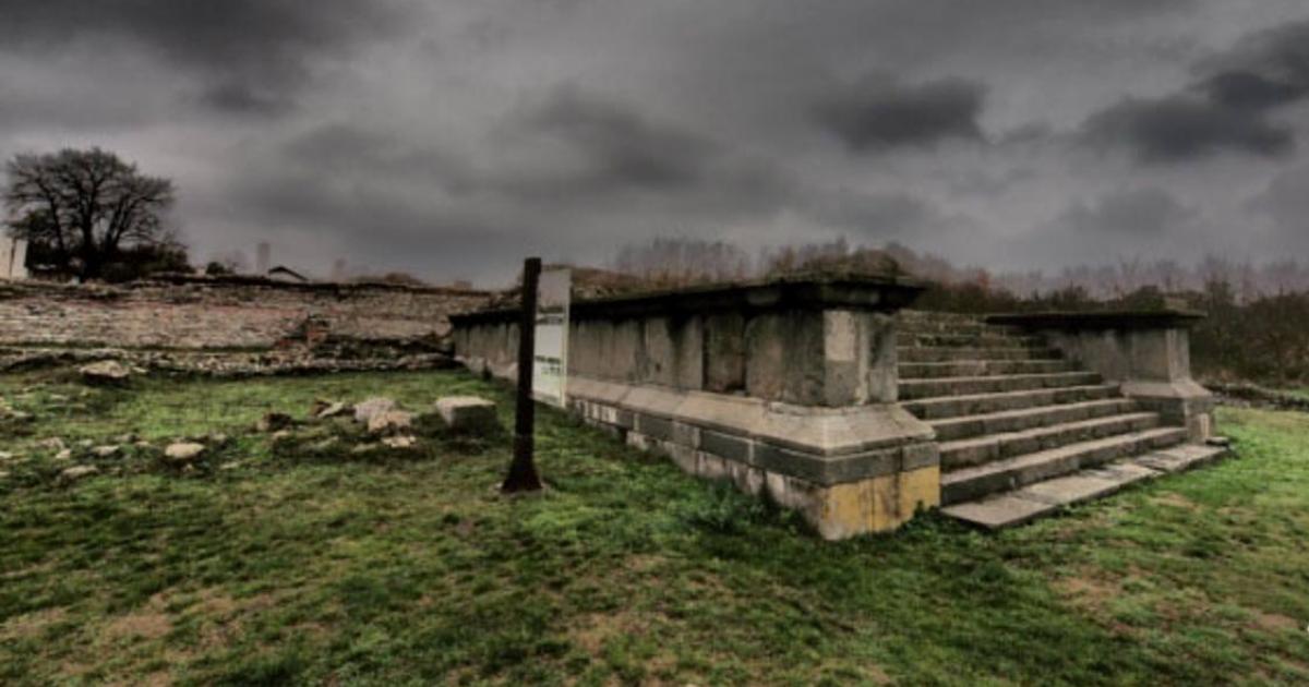 The ruins of the temple of Cybele at the imperial Roman palace complex Felix Romuliana in what is now Serbia 