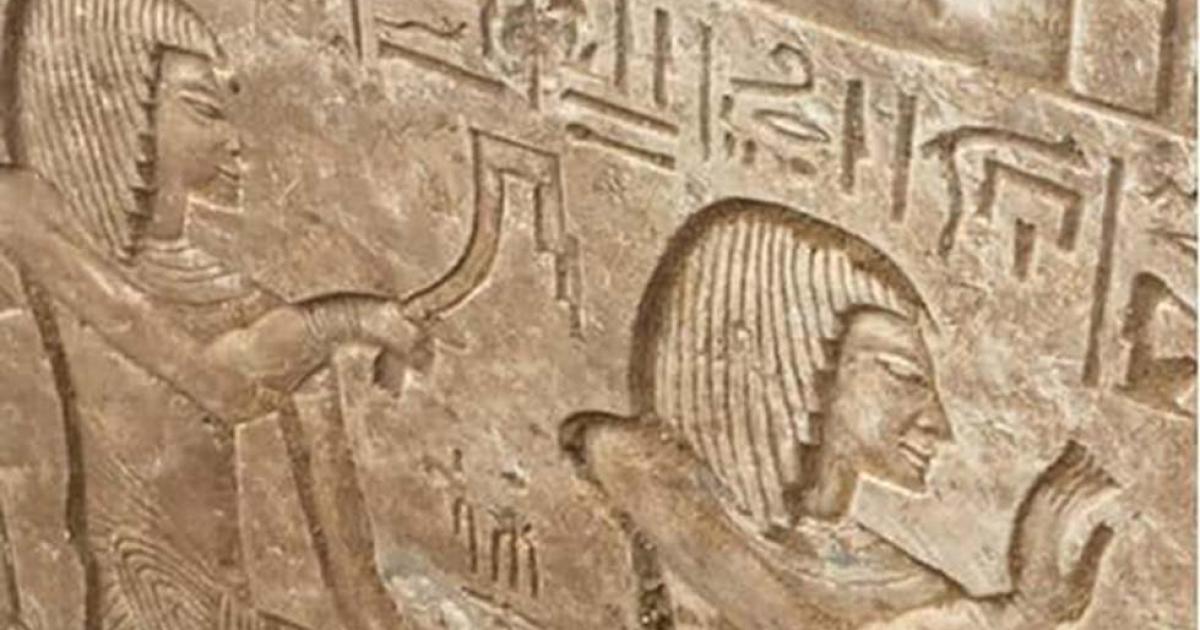 Two people portrayed on the walls of the ancient Egyptian general’s tomb. 