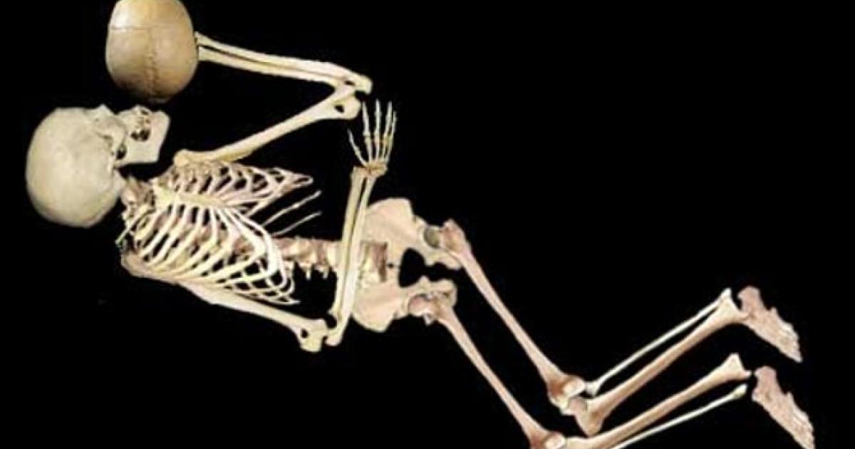 The archaeological team, including a likely descendant of the prehistoric California people being studied, re-created one of the burials in an image. 