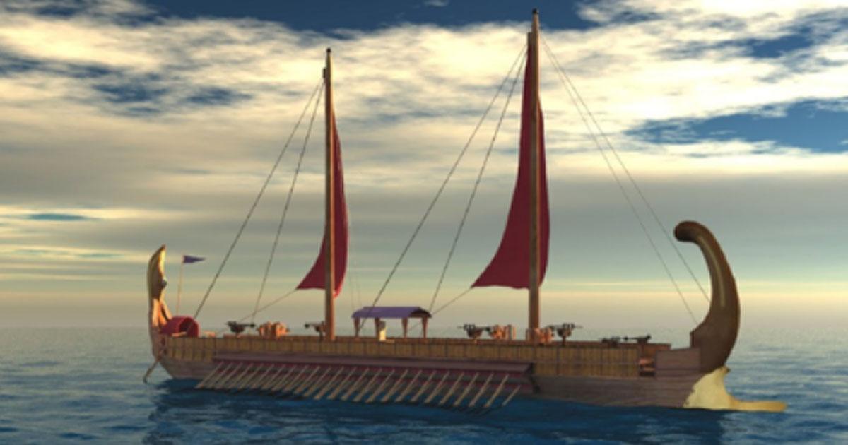 An ancient Egyptian ship. Sailors sent out by Pharaoh Necho II saw some of the first hints that the world is not flat.