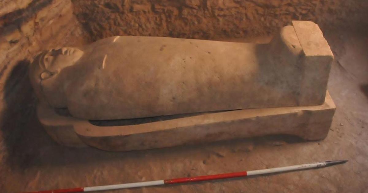 A limestone sarcophagus of an unknown person has been unearthed near Aswan. Some of the sarcophagi at the site have mummies intact. 