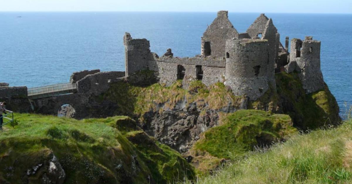 View of Dunluce Castle, County Antrim, Ireland 