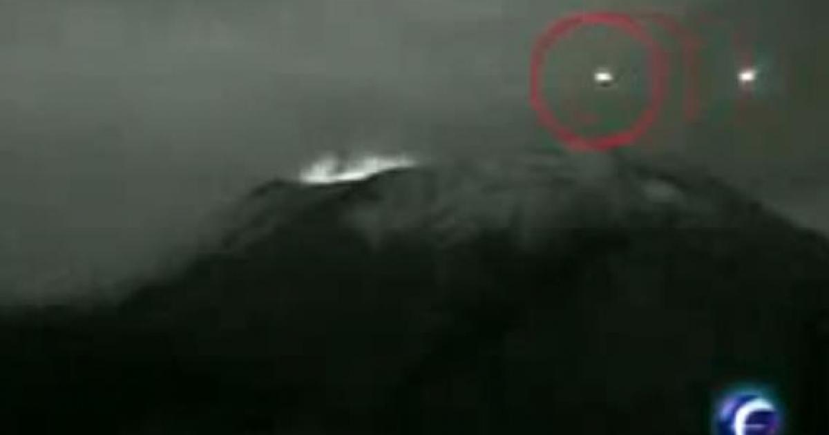 UFO entering Volcano