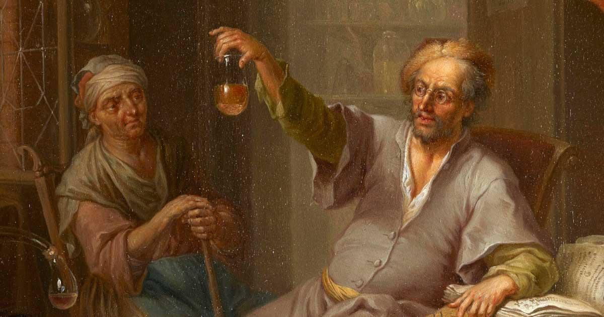 The Medical Alchemist vt. The Uroscopy by Franz Christoph Janneck (1703–1761), (Science History Institute)