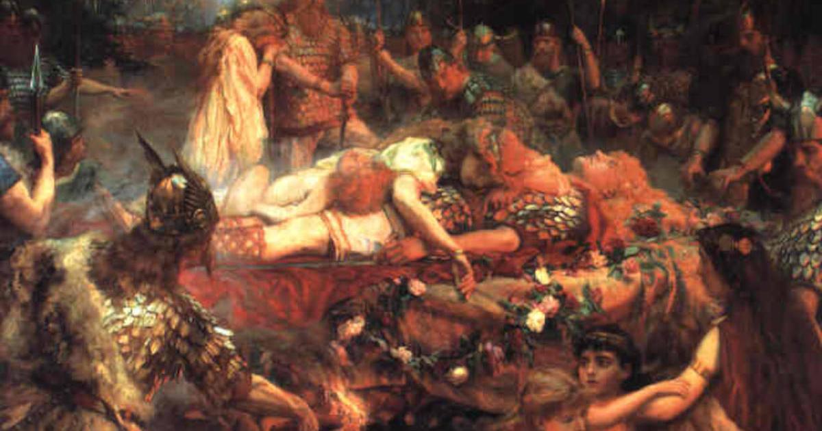 Painting by Charles Ernest Butler, 1909: ‘Death of a Viking Warrior.’