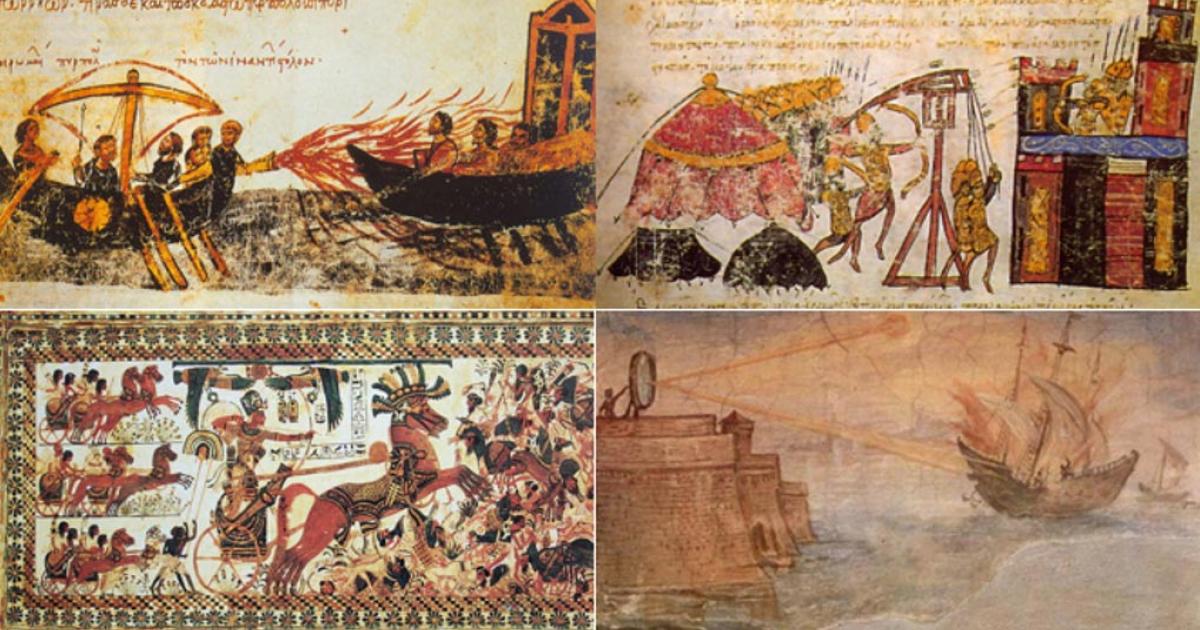 Mix of ancient weapons