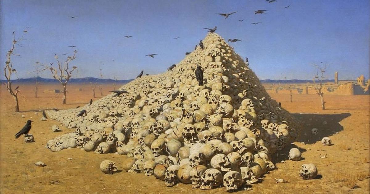 Are our conceptions of war and peace more civilized in modern times? The Apotheosis of War, by Vasily Vereshchagin. Source: Public domain