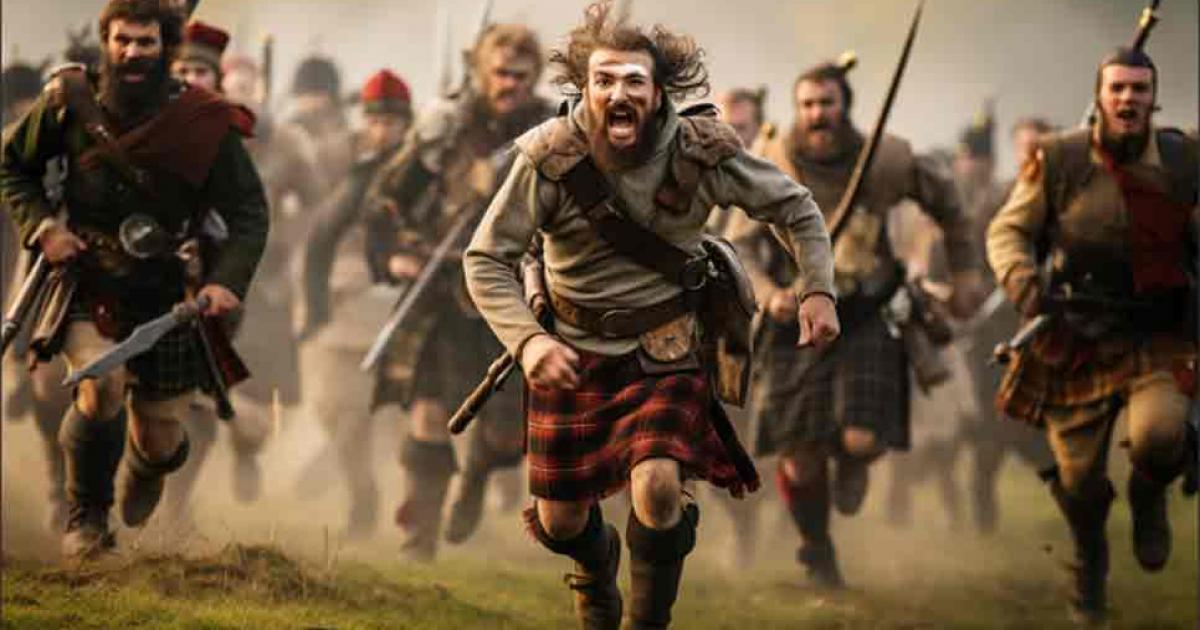 Scottish warriors heading into battle in the highlands. Source: Jeff Whyte/Adobe Stock