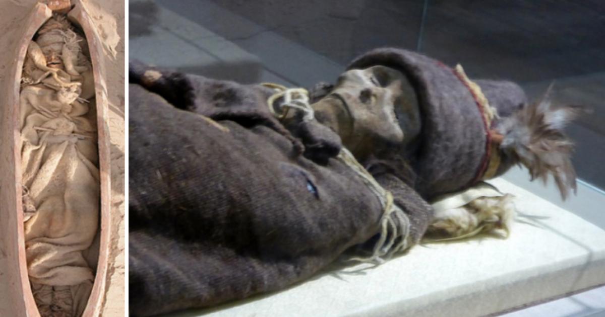 The "Xiaohe Mummy", exhibited in Xinjiang Museum. 