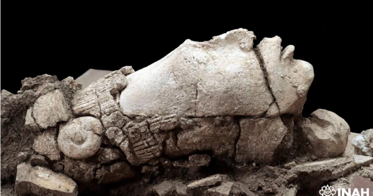 The first ever stylistic representation of the “young corn god” of the Maya, from the 7th century, recently discovered in a lost ritual pond in the vast remains of Palenque, Mexico.		Source: INAH