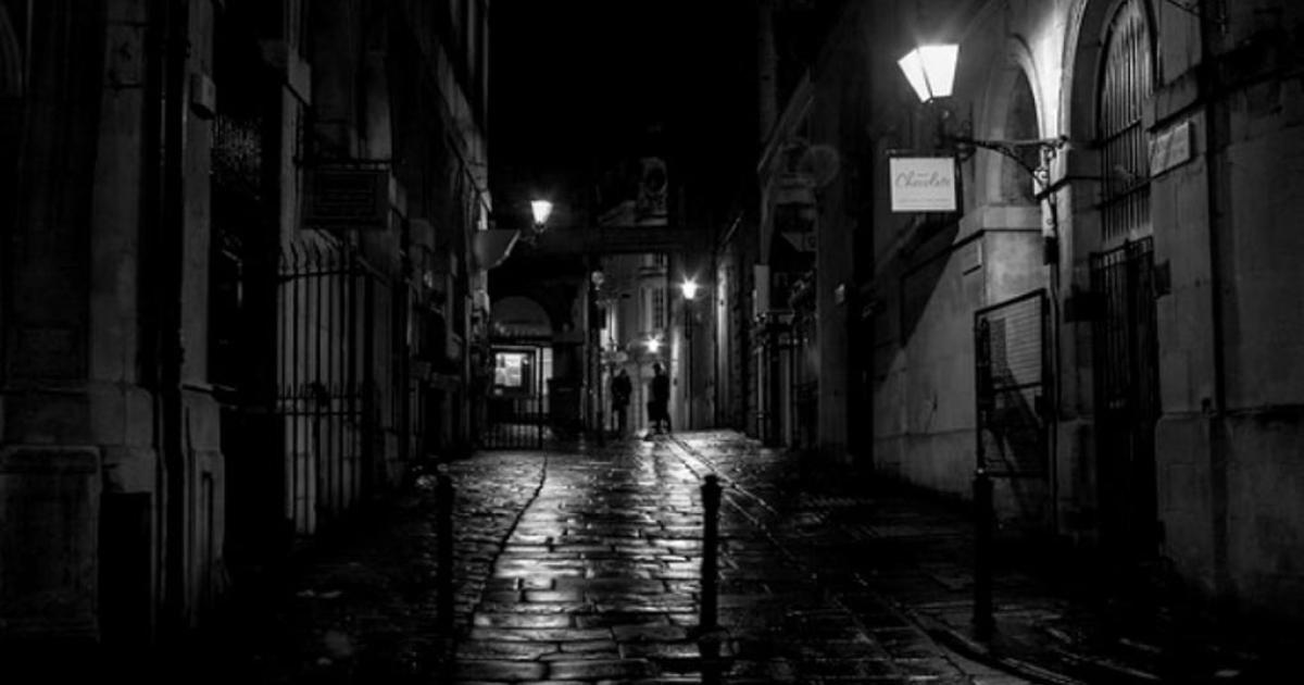 The dark streets of Bristol, England. When darkness descended on Mischief Night, children traditionally got up to no good.