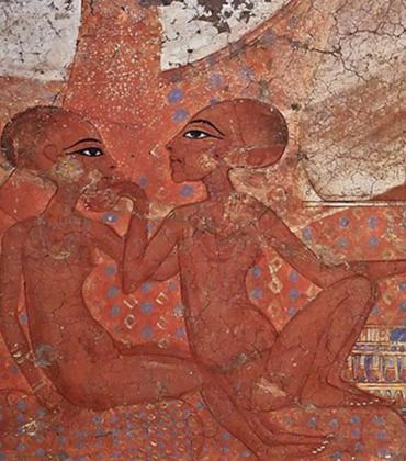 Fragment of a mural representing Akhenaten and Nefertiti  (1345 – 1335 BC) Museo Ashmolean (Jl FilpoC/ CC BY-SA 4.0)