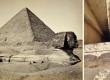 Left; The Great Sphinx with the Great Pyramid at Giza. Right; one of the shafts.