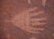 A petroglyph of a six-fingered hand. Red Tank Draw, AZ 