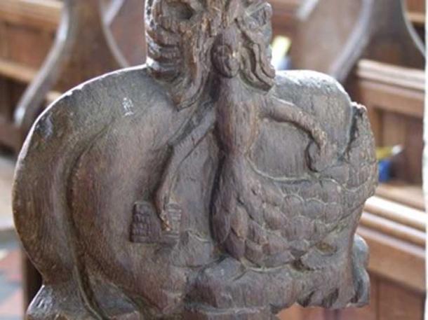 14th-century mermaid bench-end at St Mary’s church, Ivinghoe, Buckinghamshire (Image: Courtesy John Vigar)