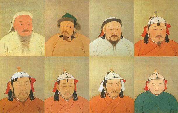 Eight of 15 Great Khagans of the Mongolian Empire. ‘Khagan’ means ‘Great Khan’ and refers to a leader of a khaganate, also known as a khanate
