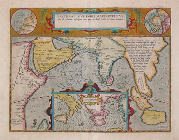 A 1597 map depicting the locations of the Periplus of the Erythraean Sea. (Abraham Ortelius / Public domain)