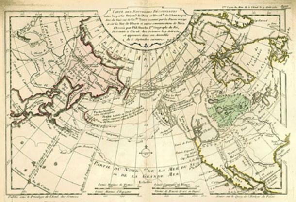 1753 world map by the French cartographer Philippe Buache