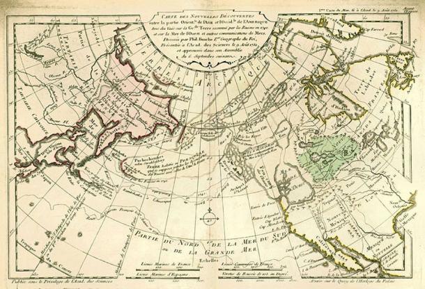 1753 world map by the French cartographer Philippe Buache. 