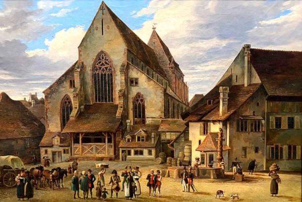1835, cuando la iglesia de Barfüsser se utiliza como almacén (dominio público)