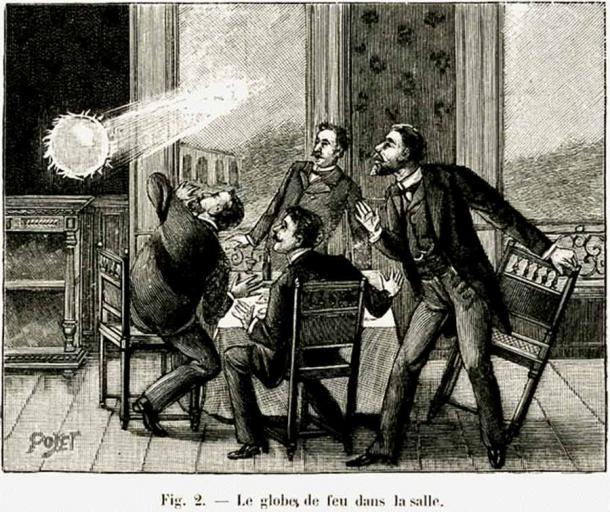 A 1901 depiction of ball lightning. (Public domain)