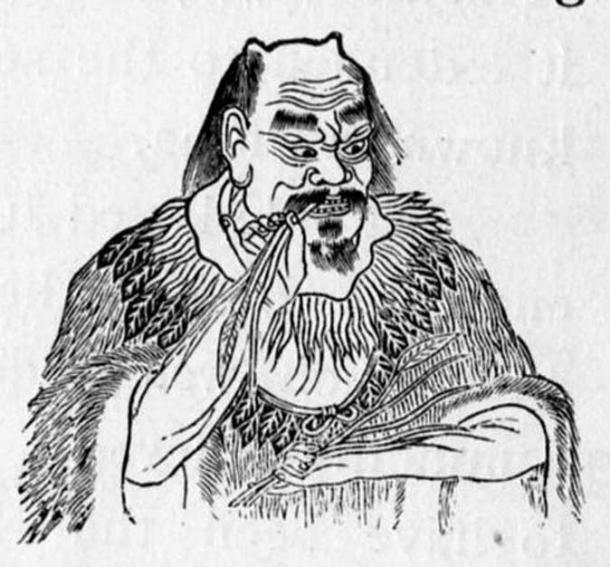 1914 depiction of Shennong tasting herbs to discover their qualities.