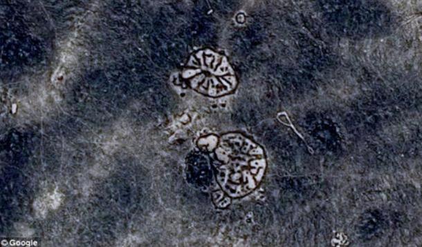 The two “wheels” of the Black Desert that were created 8,500 years ago.