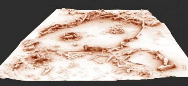 The scientists made a 3D reconstruction of the manmade structures.