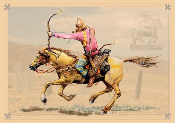 Un arquero montado escita de una ilustración histórica. (Lunstream/Adobe Stock)