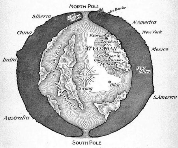 A cross-sectional drawing of the planet Earth showing the 