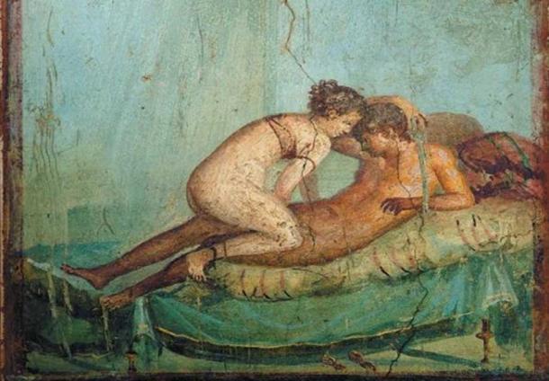 Un fresco romano encontrado en Pompeya en Italia