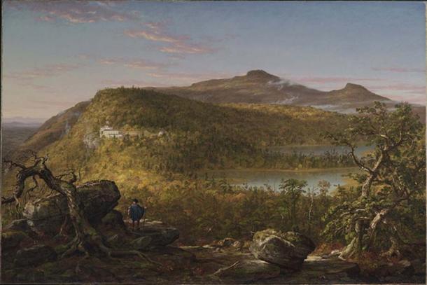 A View of the Two Lakes and Mountain House, Catskill Mountains, Morning, by Thomas Cole (1844) Brooklyn Museum of Art (Public Domain)