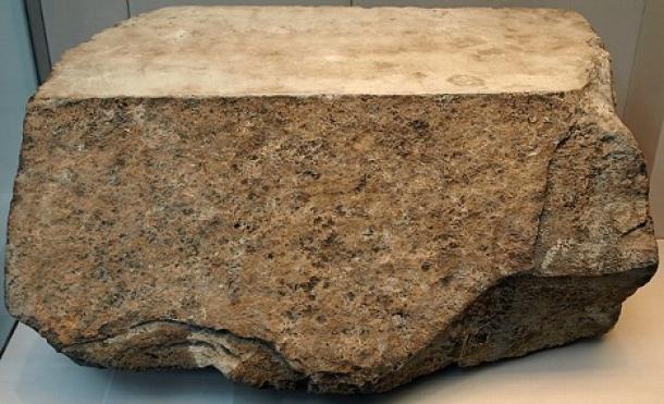 A casing stone used in the construction of the Egyptian pyramids, British Museum. 