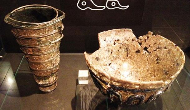 A chalice and bowl found in the iron age temple of Uppåkra, Sweden. (Hedning/CC BY SA 3.0)