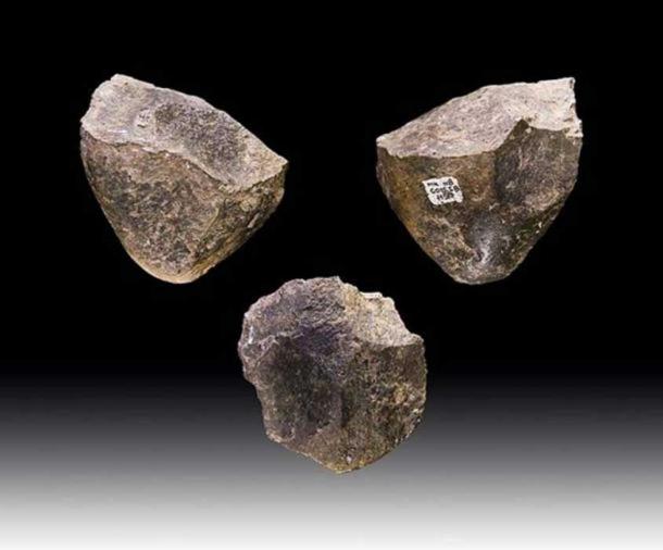 A chopper: one of the earliest examples of stone industry. From Melka Kunture, Ethiopia. 1.7 million years B.P. 