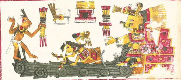 A drawing of Chalchiuhtlicue, one of the deities described in the Codex Borgia. (Public Domain)