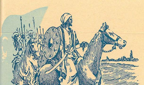 A drawing of Khālid ibn al-Walīd heading the Muslim Army during the battle of Yarmouk. (Public Domain)