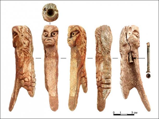 A figurine of a pagan god pulled out of a Siberian river by an angler was likely a child’s toy or rattle to ward off evil spirits. (Image: Pavel German & Vladimir Bobrov, Tisul History Museum)